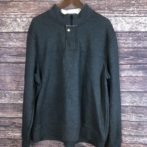 Orvis Sweater Men Gray Pullover‎ Snap 1/4 Zip Cotton Blend Long Sleeve 2XL XXL